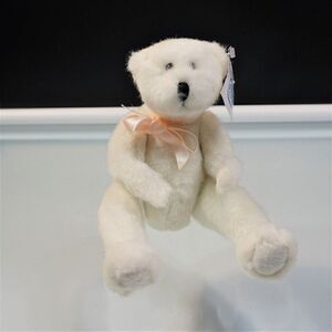 White Teddy Bear Vintage Lexin Nice Stuff Fully Jointed 10 in Plush Stuffed Toy